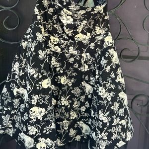 Betsey Johnson Strapless Gothic Cocktail Dress w/ Pockets - B&W - Size 8